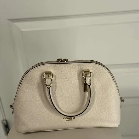 Coach Ivory Pebbled Leather Backpack Zipper Accent Gold Hardware Coach elle backpack - Gem main image 3